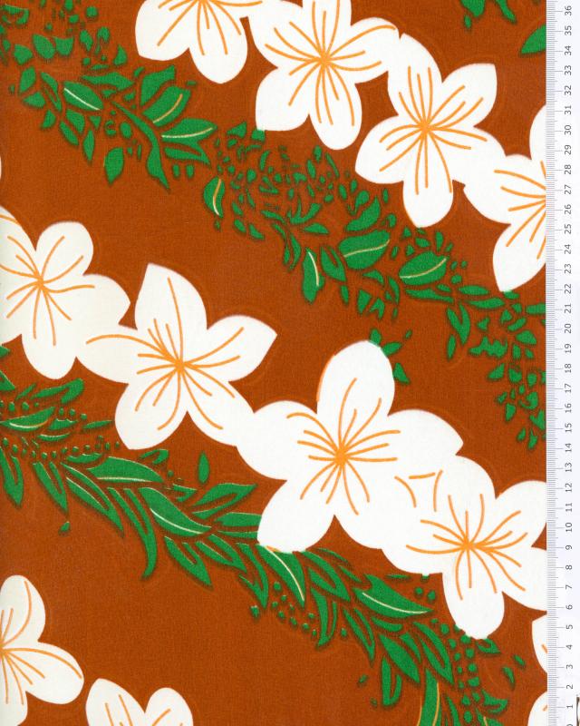 Polynesian fabric TAURA Brown - Tissushop